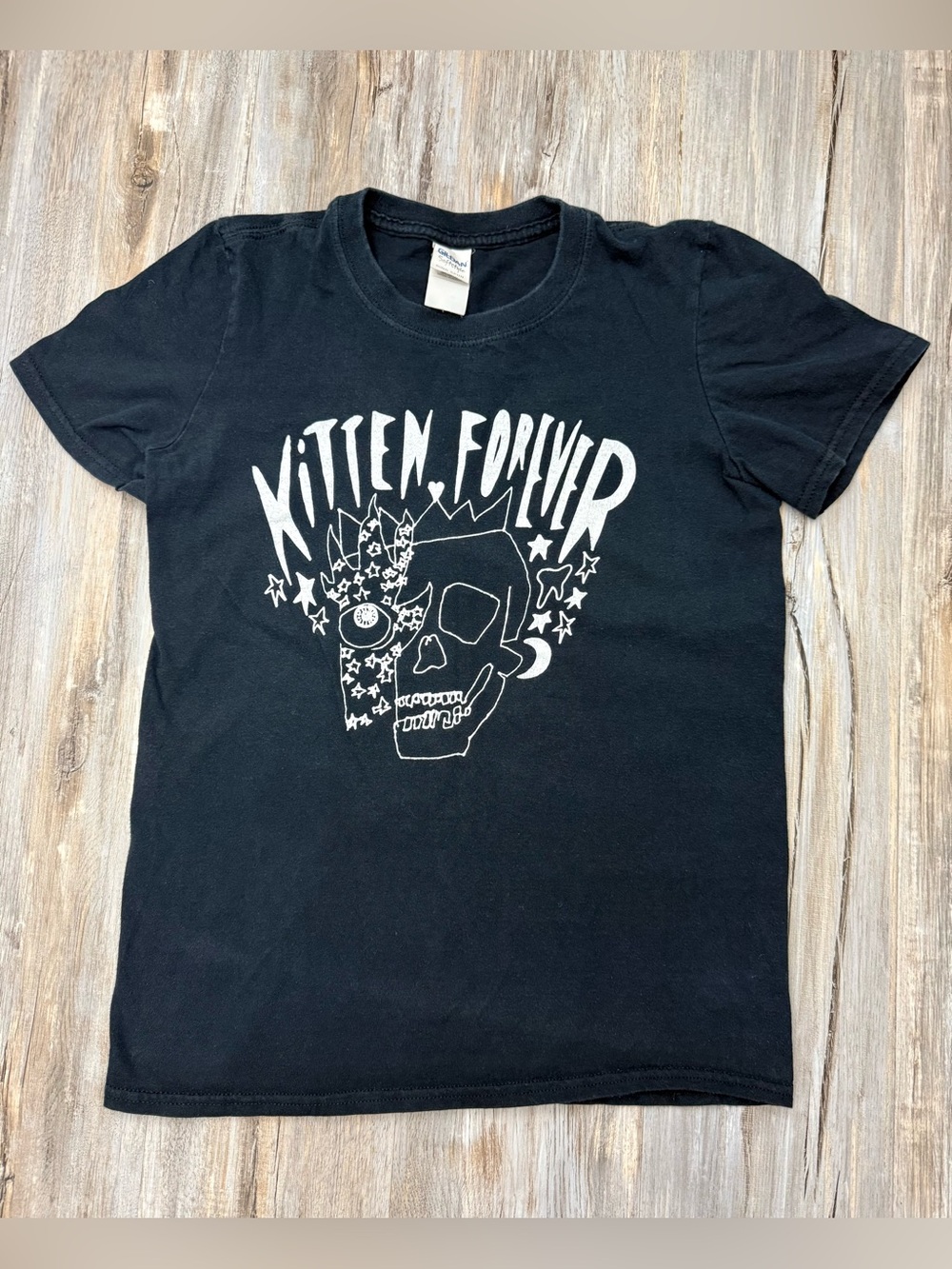 Kitten Forever Band Tee T-Shirt XS Skull Graphic Crewneck Minneapolis Punk Rock
